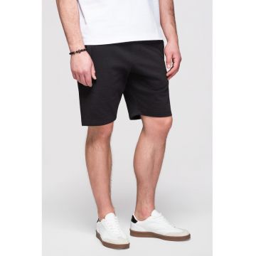 Pantaloni scurti din bumbac cu snur - Negru