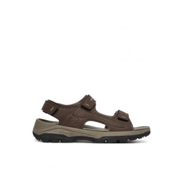 Sandale barbati -  piele ecologica - maro - 48.5 EU -
