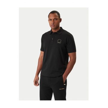Tricou barbati  bumbac/elastan - cu guler - negru