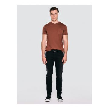 Tricou cu buzunar aplicat Carbon