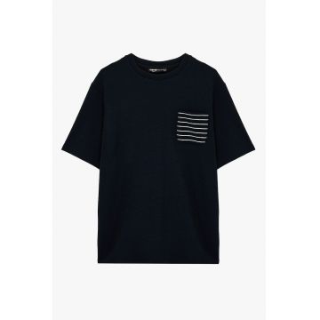 Tricou cu buzunar pe piept - Albastru ultramarin