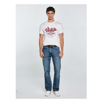 Tricou cu decolteu la baza gatului si imprimeu Merret