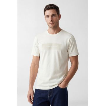 Tricou din bumbac cu imprimeu grafic - Alb fildes