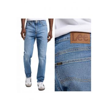 Blugi Barbati -  Austin - Straight Fit - Talie Medie - Fermoar - Lungi - 5 Buzunare - Bumbac - Albastru - Albastru
