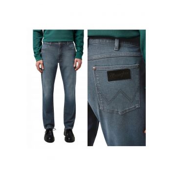 Blugi Barbati -  Larston - Slim Fit - Talie Joasa - 5 Buzunare - Fermoar - Lungi - Bumbac - W32-L34 US - Albastru