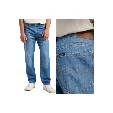 Blugi Barbati -  Oscar - Loose Fit - Talie Inalta - 5 Buzunare - Fermoar - Lungi - Bumbac - W32-L34 US - Albastru