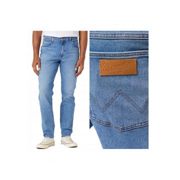 Blugi Barbati -  River - Straight Fit - Fermoar - Lungi - 5 Buzunare - Bumbac - Albastru - Albastru