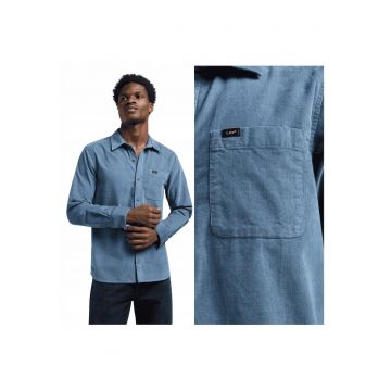 Camasa Barbati -  Leesure Shirt - Regular Fit - Cu Guler - Cu Nasturi - Design Clasic - Maneci Lungi - Bumbac - Marime M - Albastru