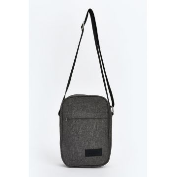 Geanta crossbody cu bareta ajustabila si fermoar - Gri