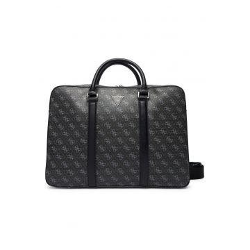 Geanta laptop barbati -  piele ecologica - negru - One Size INTL