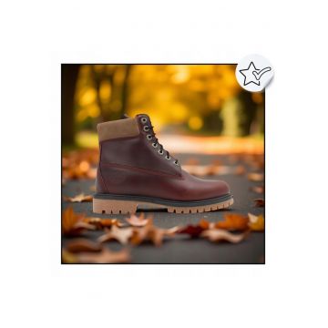 Ghete pentru barbati  Heritage 6 Inch - piele naturala - bordo - marimea