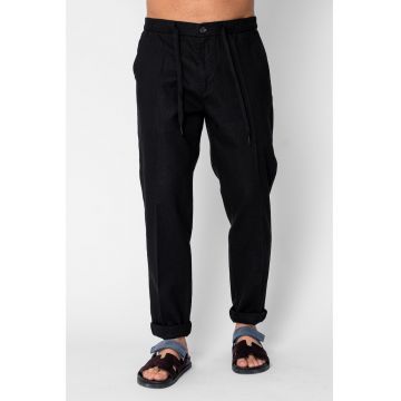 Pantaloni lung din IN cu nasture si snur Premium Edition Black 21659 - Negru