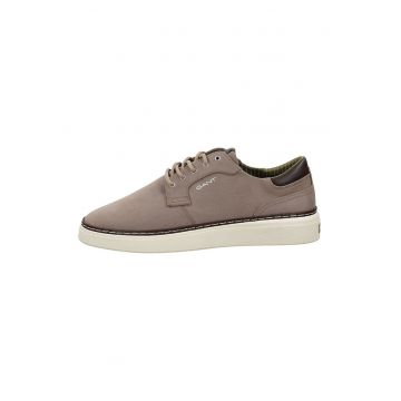 Pantofi sport din lyocell cu garnitura din piele San Prep - Maro taupe deschis