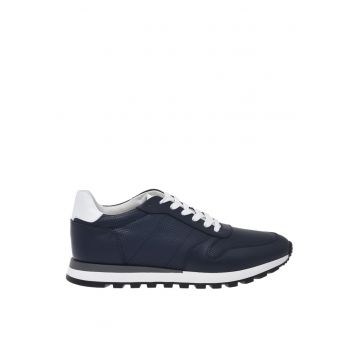 Pantofi sport low-cut de piele - Albastru