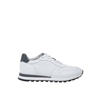 Pantofi sport low-cut din piele - Alb