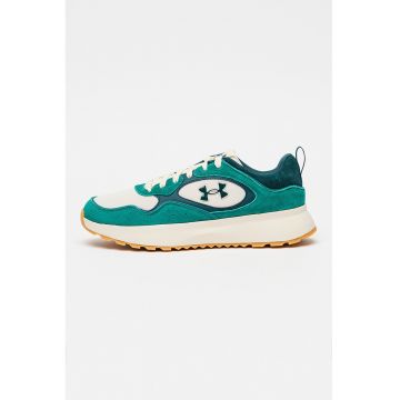 Pantofi sport Mirage cu garnituri din material textil - Verde englez/Crem