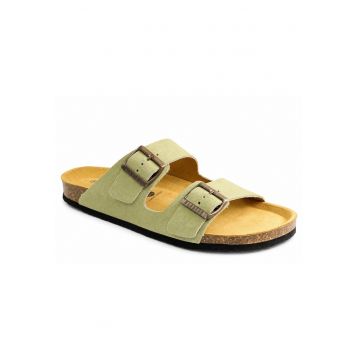 Papuci barbati piele intoarsa naturala 175857 - Verde