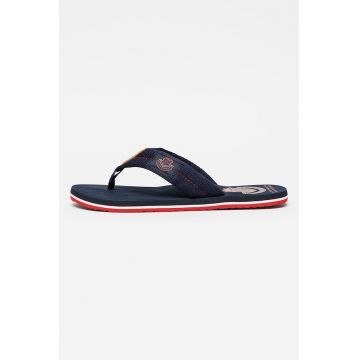 Papuci flip-flop cu logo si aplicatie - Bleumarin