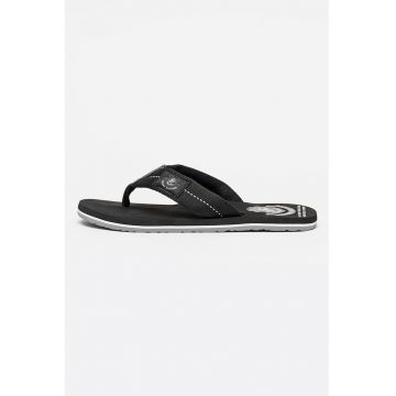 Papuci flip-flop cu logo si aplicatie - Negru