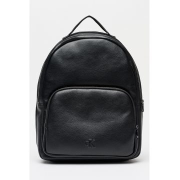 Rucsac de piele ecologica cu logo - Negru