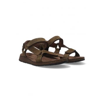Sandale cu talpa joasa si velcro din piele