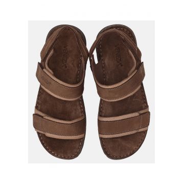 Sandale din nubuc cu velcro