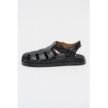 Sandale fisherman din piele - Negru