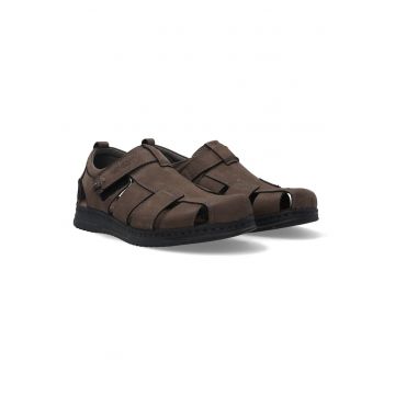 Sandale pescar din piele nabuc -