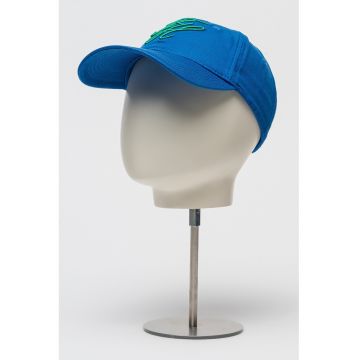 Sapca baseball de bumbac organic Script - Verde/Albastru safir