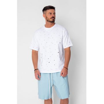Tricou regular Ripped White 21183 - Alb optic