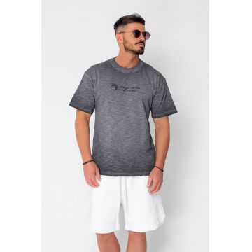 Tricou Venture Oversized imprimat Grey Anthracite 21577 - Gri