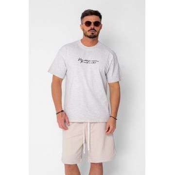 Tricou Venture Oversized imprimat Light Beige 21572 - Bej deschis