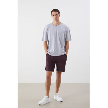 Bermude pantaloni de trening cu snur de ajustare - Violet pruna