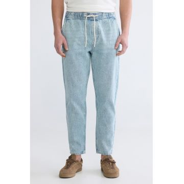 Blugi regular fit cu snururi - Albastru deschis melange