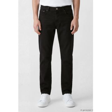 Blugi regular fit cu talie medie - Negru stins