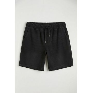 Blugi scurti cu talie elastica - Negru