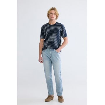 Blugi slim-fit cu talie medie - Albastru deschis