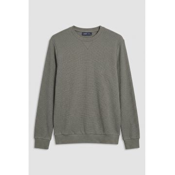 Bluza de trening cu aspect texturat cu mansete si terminatie elastice - Grej