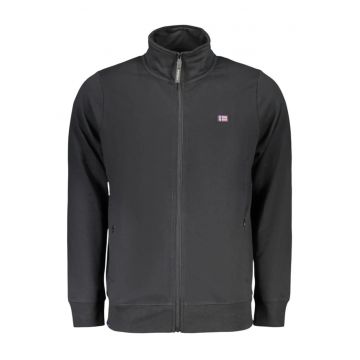 Bluza subtire barbati - fara gluga cu fermoar - Negru -