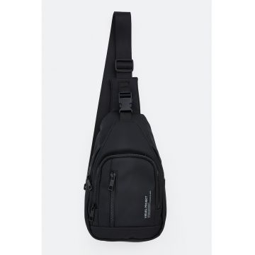 Geanta slingbag cu partea din spate captusita - Negru