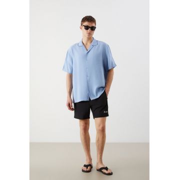 Pantaloi scurti de baie cu buzunare laterale - Negru