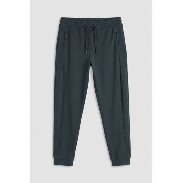 Pantaloni conici de trening din amestec de bumbac - Gri antracit