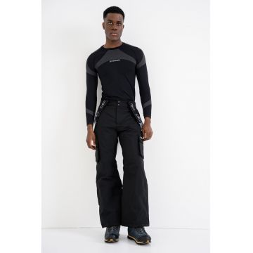Pantaloni cu buzunare cu clapa pentru schi - Negru