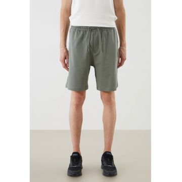 Pantaloni de trening bermude cu snur de ajustare - Kaki
