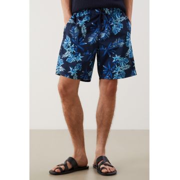 Pantaloni scurti de baie cu model - Albastru/Bleumarin