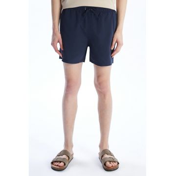 Pantaloni scurti de baie cu model uni - Bleumarin
