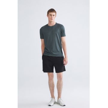 Pantaloni scurti de trening cu talie elastica - Negru