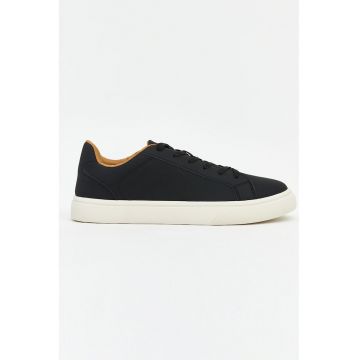 Pantofi sport low-cut din material sintetic - Negru