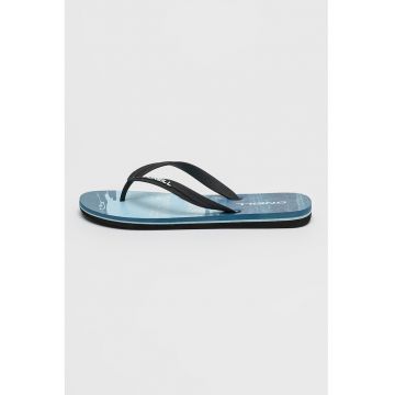 Papuci flip-flop cu logo Profile - Albastru inchis/Albastru deschis