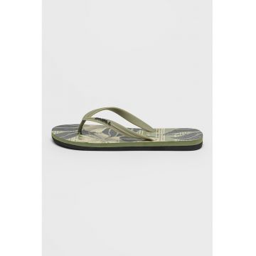 Papuci flip-flop cu logo Profile - Verde/Negru